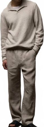 James Perse Lightweight Linen Pant In Fog Pigment