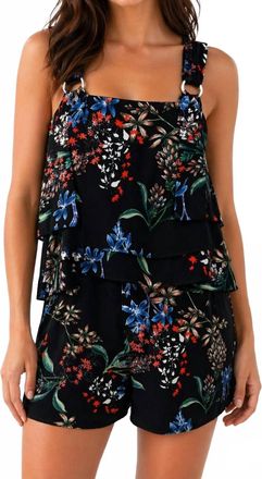 Stylestalker Floral D Ring Strap Romper In Black