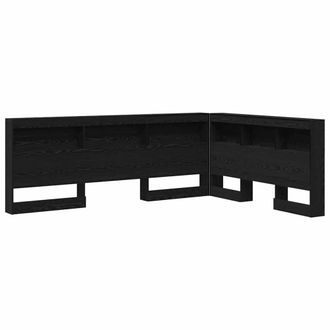 Berkfield Home Storage Headboard with Shelf Black oak 160 cm Engineered wood
