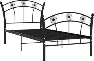 vidaXL Estructura De Cama Sin Colch&oacute;n Metal Negro 90x200 Cm Vidaxl