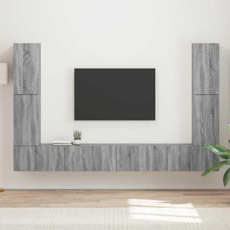 vidaXL Conjunto De Mueble De Tv 8 Uds. Gris Sonoma Vidaxl