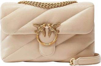 Pinko Love Bag Puff - Dames - Schoudertassen - Beige - ONE Size - Katoen - Tassen