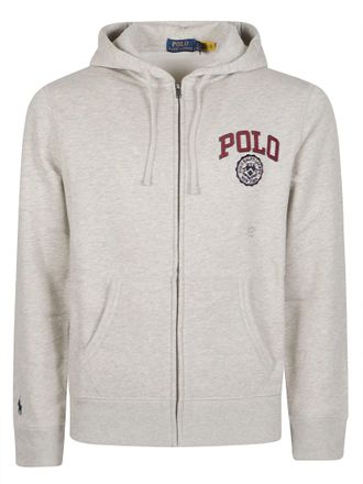 Polo Ralph Lauren Heathered Zip-Up Cotton-Blend Hoodie
