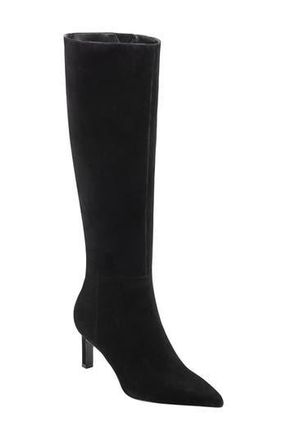 Marc Fisher Eva Pointed Toe Knee High Boot in Black Suede at Nordstrom Rack, Size 6