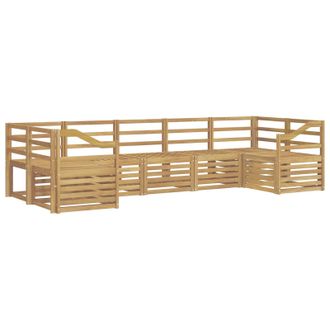 vidaXL Conjunto De Sof&aacute;s De Exterior 7 Pcs Blanco 304 X 126,5 X 73 Cm Vidaxl