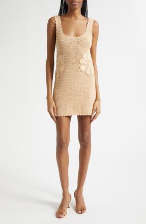 Ramy Brook Cara Floral Cotton Crochet Minidress in Sandstone at Nordstrom, Size Xx-Large