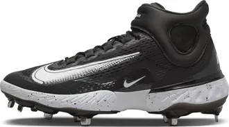 Nike Mens Alpha Huarache Elite 4 Mid Baseball Cleats in Black | DJ6520-003