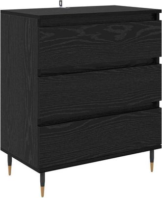 vidaXL Vitrina Roble Negro 60 X 35 X 70 Cm Madera Contrachapada Vidaxl