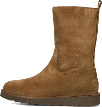 Shabbies Amsterdam Bruine Su&egrave;de Hoge Ritslaarzen - Dames - Hoge Laarzen - Bruin - 39 EU - Su&egrave;de - Schoenen