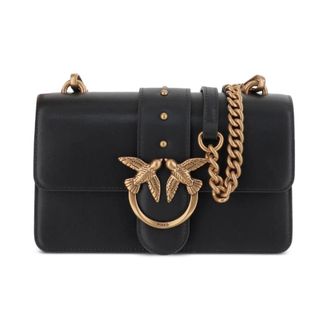 Pinko Love One Classic Schoudertas - Dames - Schoudertassen - Zwart - ONE Size - Katoen - Tassen