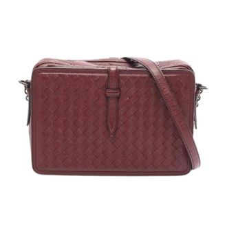 Bottega Veneta Pre-owned Intrecciato Lambskin Shoulder Bag - Dames - Pre-owned - Rood - Maat: ONE Size Leer