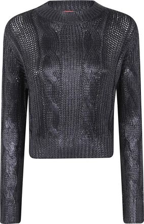 Diesel Ronde Hals Sweater in Miccha Stijl - Dames - Ronde hals truien - Zwart - S - Truien & Vesten