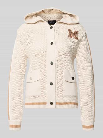 Monari Regular Fit Strickjacke mit Kapuze in Ecru, Gr&ouml;&szlig;e 34