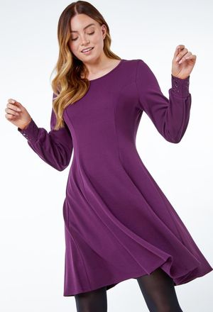 Roman Embellished Cuff Skater Dress