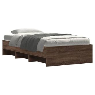 Berkfield Home Durable Bed Frame without Mattress Brown Oak 90x200 cm Engineered Wood