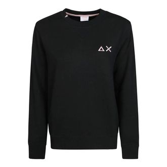 Sun 68 Hoodies & sweatvesten, Dames, Zwart, M, Katoen, Katoenen Ronde Hals T-shirt