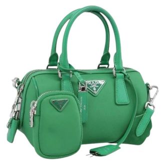 Prada Pre-owned Vintage Mini Hand Bag - Dames - Vintage Mini Tas - Groen - ONE Size - Nylon - Vintage