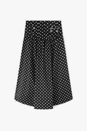 Ganni Polka-Dot Satin Corset Skirt - Size 10/12 Black