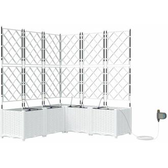 vidaXL Jardineras Blanco 120 X 120 X 142 Cm Acero Vidaxl