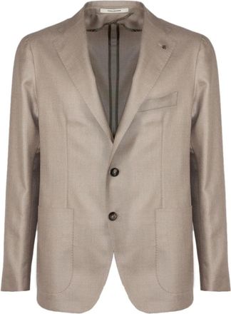 Tagliatore Wollen Zijden Linnen Blazer - Heren - Blazers - Beige - XL - Wol - Jassen