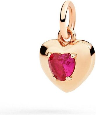 Dodo CIONDOLO CUORE ORO ROSA & RUBINO SINTETICO