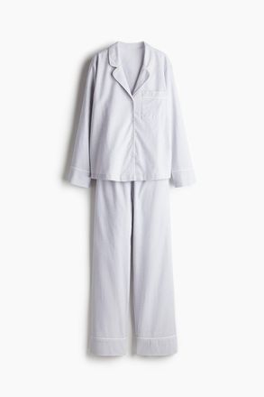 H&M Baumwollpyjama - Hellgrau