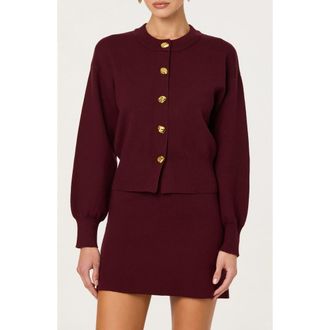 ASTR the Label Aryn Cardigan in Wine at Nordstrom Rack, Size Large