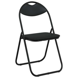 vidaXL Silla Plegable 8 Uds. Cuero Sint&eacute;tico Negro 48 X 43,5 X 81 Cm Vidaxl