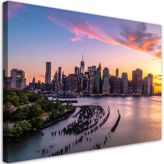 Feeby Cuadro En Lienzo, Nueva York Horizonte, 100x70
