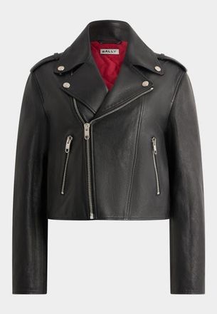 Bally Biker Jacket in Goat Leather in Black at Nordstrom, Size 38 Eu