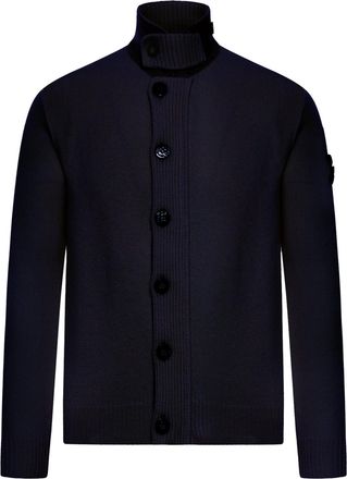 Stone Island REGULAR FIT SWEATER WITH ZIP AND BUTTON FASTENING - Stone Island - Man