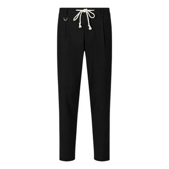 Paolo Pecora Cropped Trousers, male, Black, Size: L Cropped Trousers