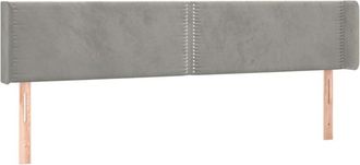 vidaXL Cabecero De Terciopelo Gris Claro 203x16x78/88 Cm Vidaxl