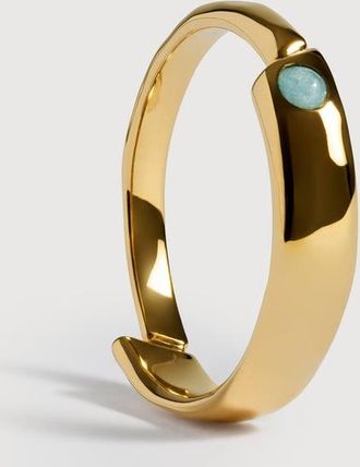 Monica Vinader Gold Amaia Gemstone Stacking Ring Amazonite