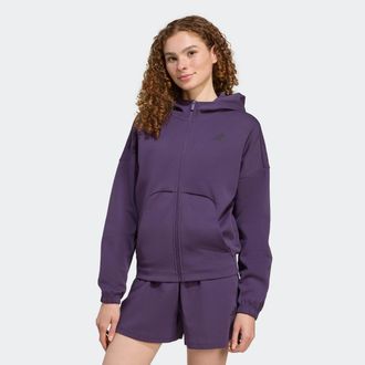 adidas Kapuzensweatshirt ADIDAS SPORTSWEAR W FI SL FZ HD, Damen, Gr. L, aurora plum, Obermaterial: 68% Baumwolle, 32% Polyester, Sweatshirts Kapuzensweatshir