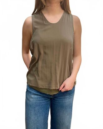 Kristensen Du Nord Sleeveless Georgette Tank In Safari