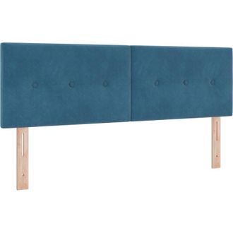 vidaXL vidaXL LED Headboard Button Tufted Dark Blue 80 cm Velvet