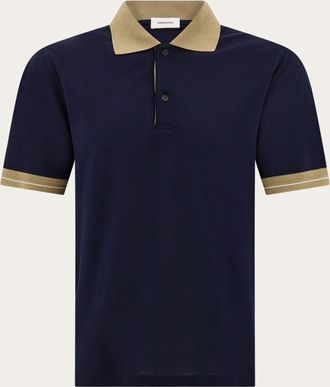 Ferragamo Men Short sleeve polo shirt Blue