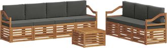vidaXL Juegos De Sof&aacute;s 8 Uds. Natural Y Antracita Vidaxl