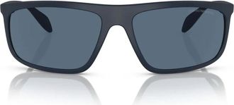 Emporio Armani Matte Blue Aviator Zonnebril Ea 4212U - unisex - Zonnebrillen - Blauw - 55 MM - Accessoires