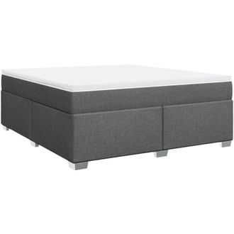 vidaXL Vidaxl - Cama Box Spring Con Colch&oacute;n Tela Gris Oscuro 180x200 Cm
