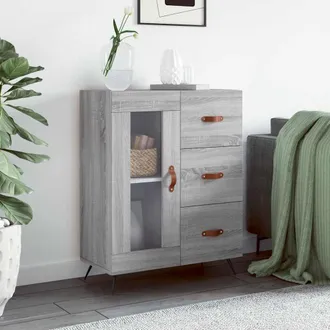 vidaXL Aparador De Madera De Ingenier&iacute;a Gris Sonoma 69,5x34x90 Cm Vidaxl
