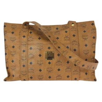 MCM Pre-owned Tote Bags, female, Brown, Size: ONE SIZE Pre-owned Visetos PVC Shoulder Bag