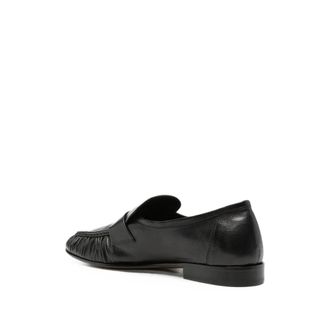 The Row Low-Top Leather Sneaker - Black