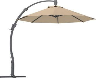 OUTSUNNY 3(m) Garden Cantilever Parasol with Crank Aluminium Frame - Khaki | TJ Hughes