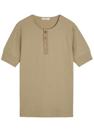 Christophe Lemaire Ribbed Cotton-blend Henley T-shirt - Sage - XL