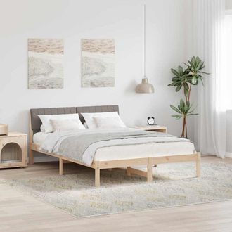 vidaXL Struttura Del Letto Con Testiera Marrone E Taupe 135 X 190 Cm Vidaxl
