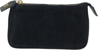 Fendi Pre-owned Nubuck Zwart Goud Pouch - Dames - Vintage Accessoires - Zwart - ONE Size - Vintage