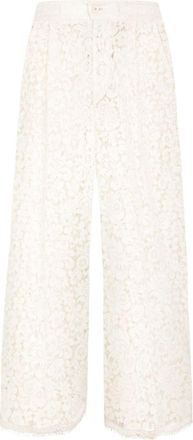 Dolce & Gabbana wide-leg floral-lace trousers - men - Cotton/Viscose/Polyamide - 50 - White