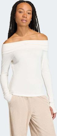 adidas Originals Top a maniche lunghe con spalle scoperte bianco nuvola